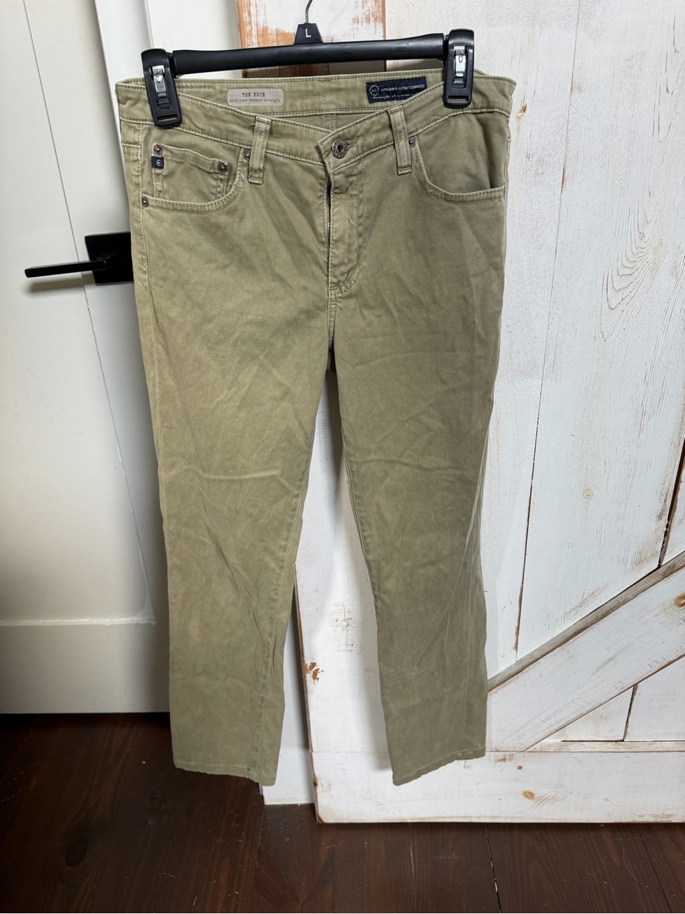 Ag Adriano Goldschmied Straight Leg Jeans - Olive Green 0259